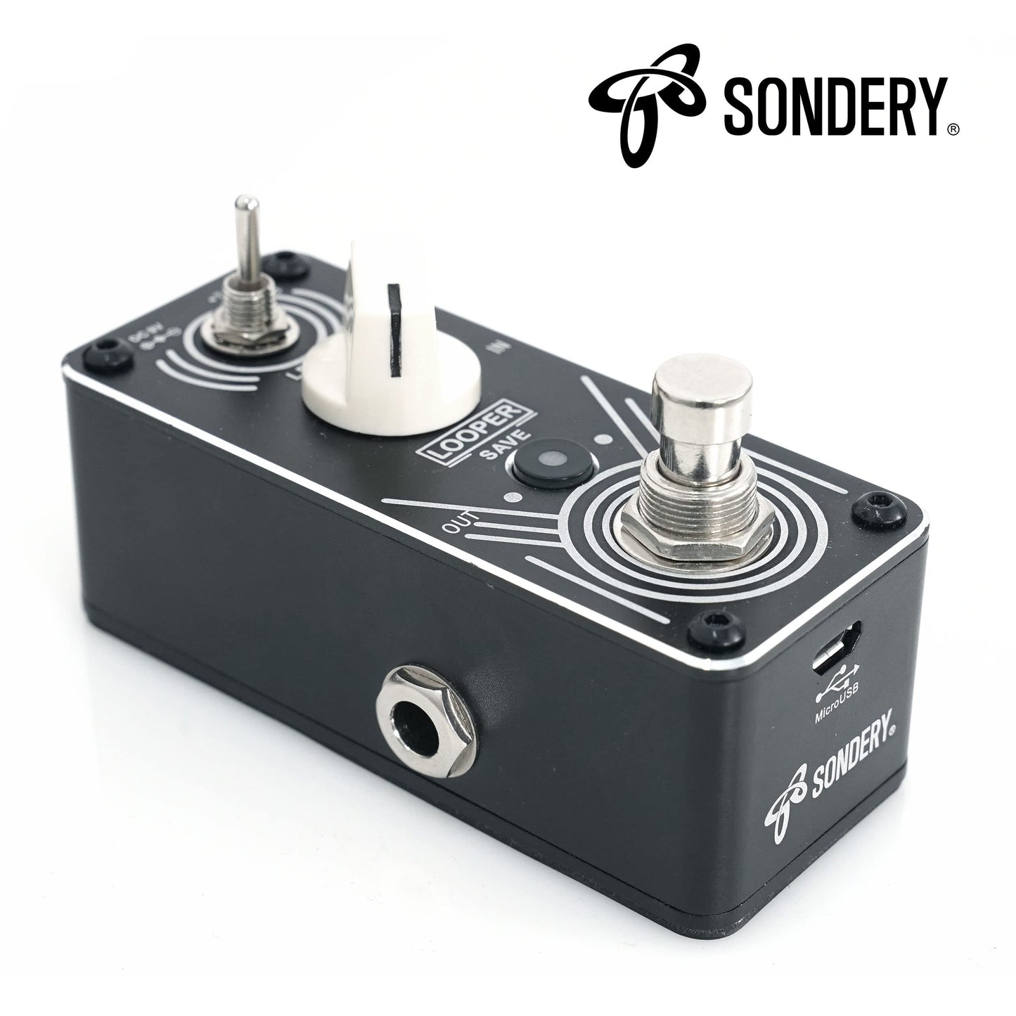 Pedal Looper Triple Sondery 30 Minutos de Bucle por Pista con Overdubs Ilimitados y Carga USB