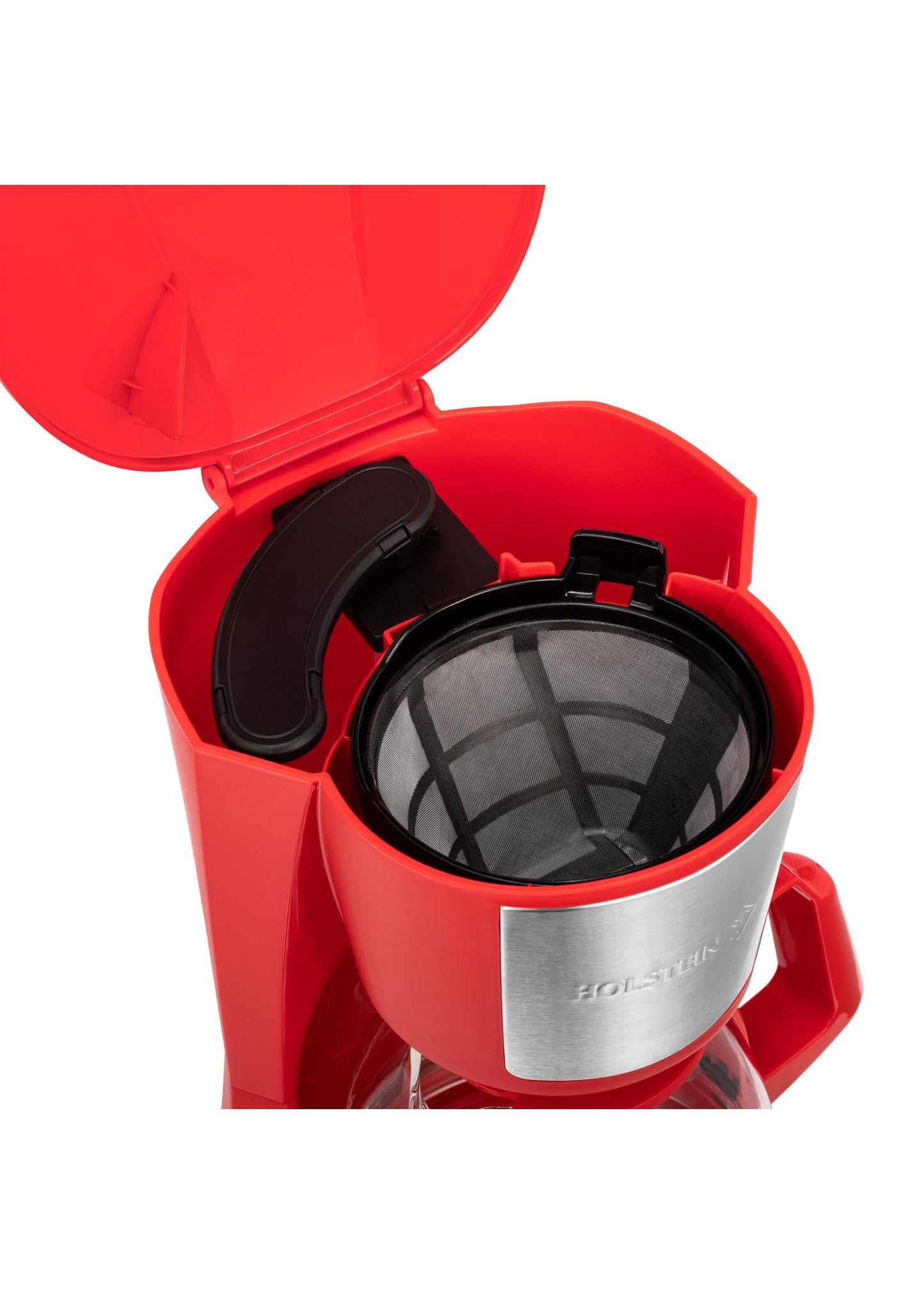 Cafetera de Goteo Holstein Housewares Roja con Filtro Permanente y Jarra de Vidrio para 5 Tazas