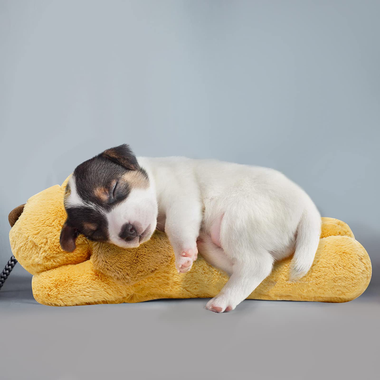 HonourHope Juguete de latido para perro para aliviar la ansiedad, juguete de peluche suave para mascotas calmante cachorro, juguete de ayuda para entrenamiento de comportamiento, almohada para cachorros, gatos, gatos, mascotas - Perro