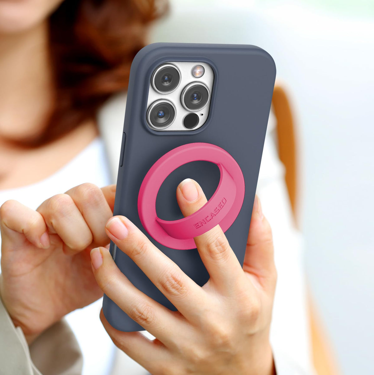Anillo Magnético de Silicona Encased Rosa Oscuro para iPhone MagSafe