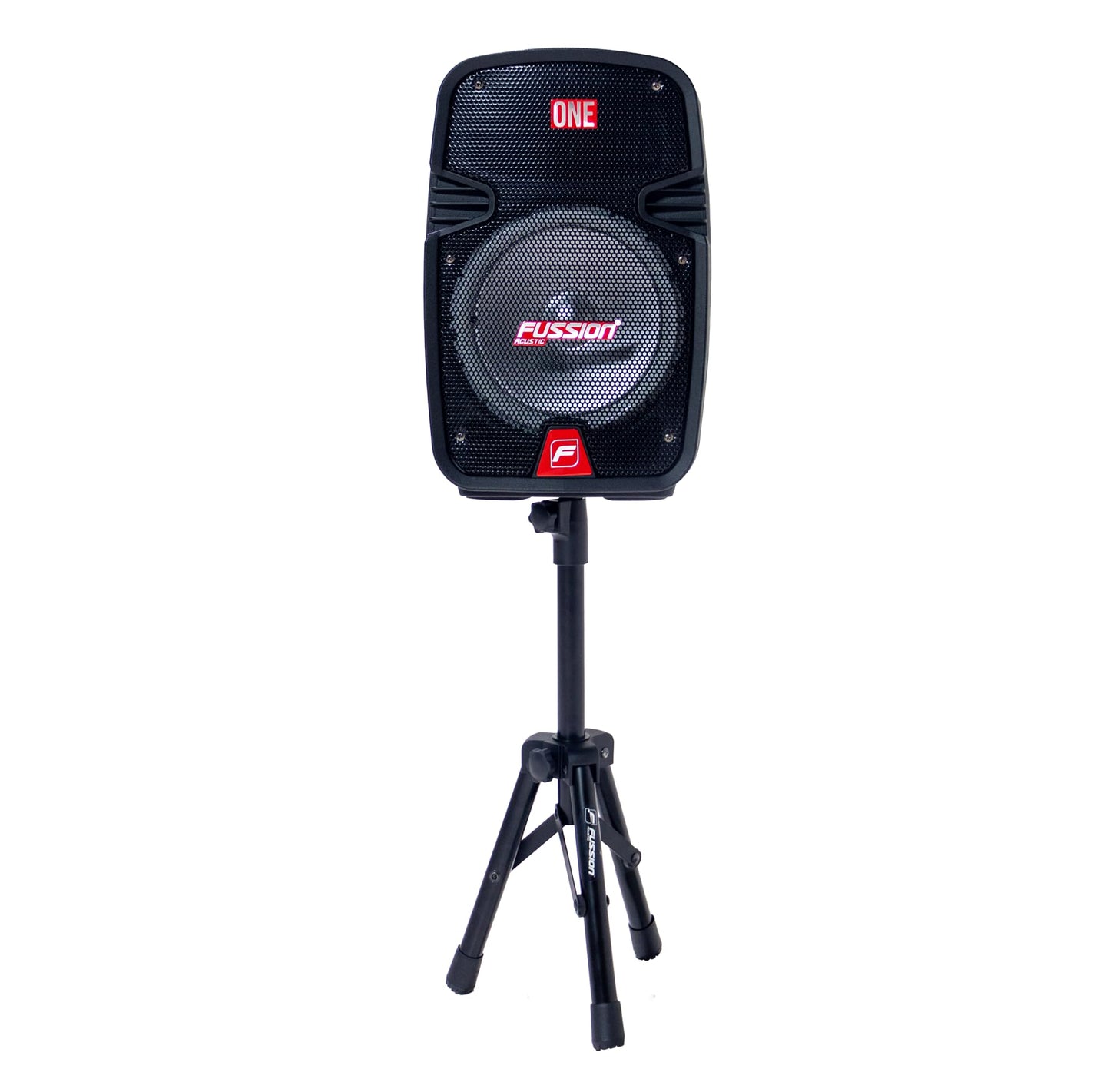 FUSSION ACUSTIC Bafle Recargable 8" PBS-8027 con Micrófono y Trípode | Bocina Bluetooth 8000W, LED Multicolor, USB, MicroSD y FM
