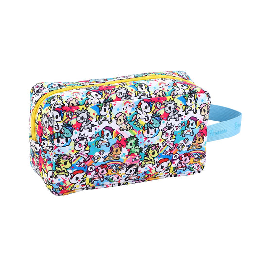 Tokidoki Unicorno Bolsa de maquillaje de viaje para mujer, bonita bolsa de cosméticos de gran capacidad, bolsa de artículos de cambiador portátil de dibujos animados para viajes, trabajo, oficina