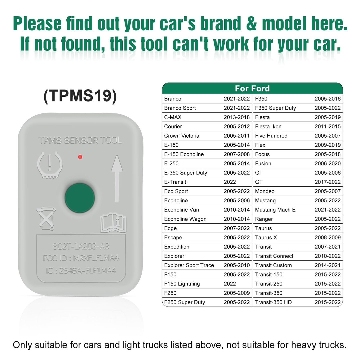 JDIAG TPMS Herramienta de sensor TPMS, herramienta de reinicio TPMS para F150 Auto TPMS Reinicio Sensor Programación Herramientas de entrenamiento Sistema de monitoreo de presión de neumáticos