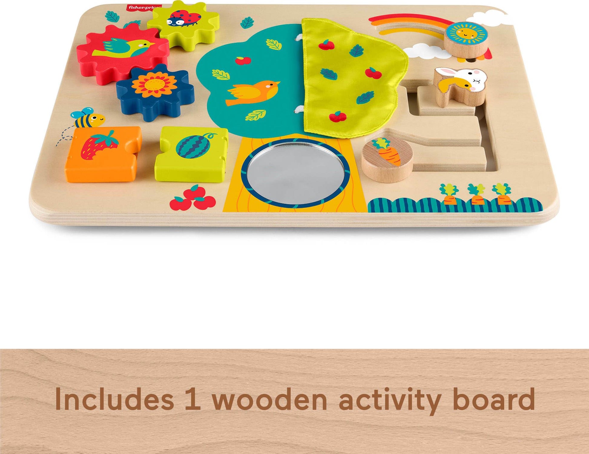Fisher-Price Juguete para Bebés Tablero de Actividades Divertidas de Madera para bebés de 6 Meses en adelante
