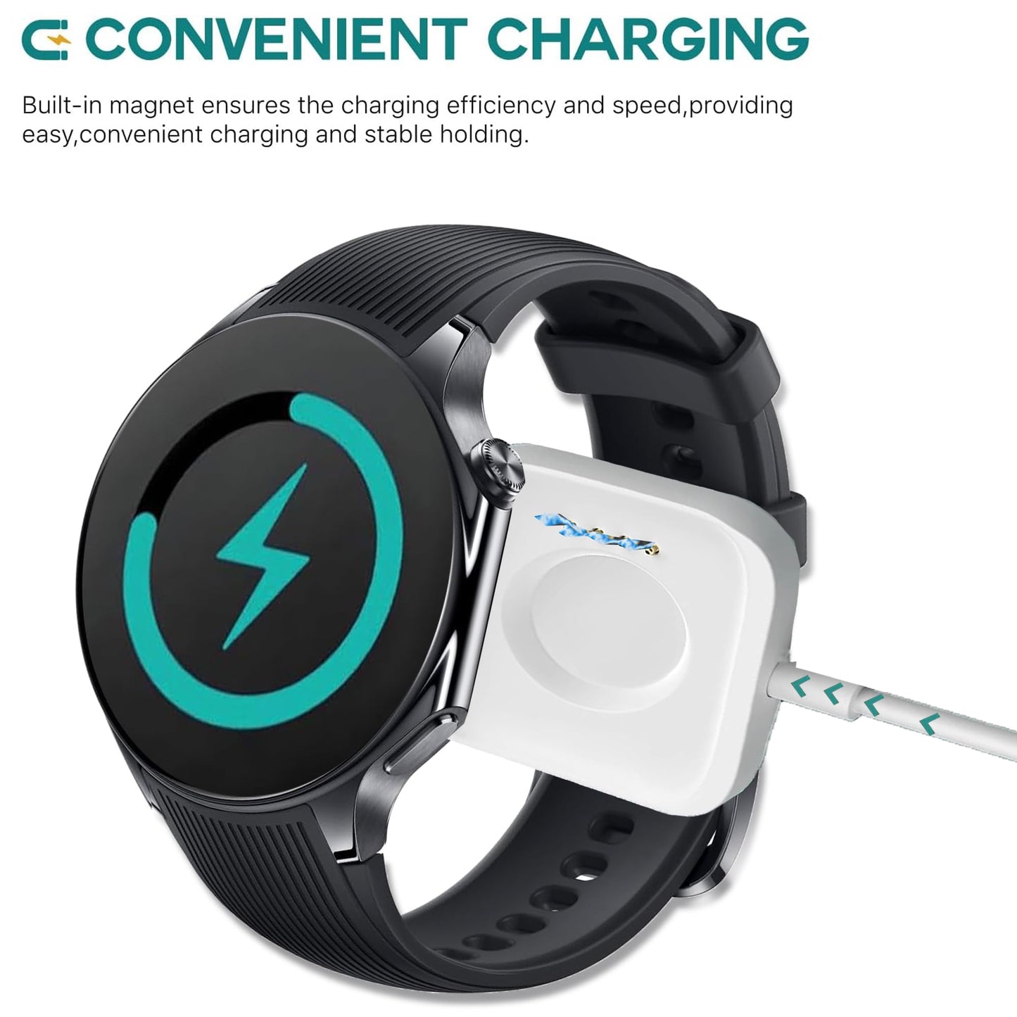 Compatible con OnePlus Watch 2 Charger, Lamshaw Cable de carga USB compatible con OnePlus Watch 2 Smartwatch (blanco)