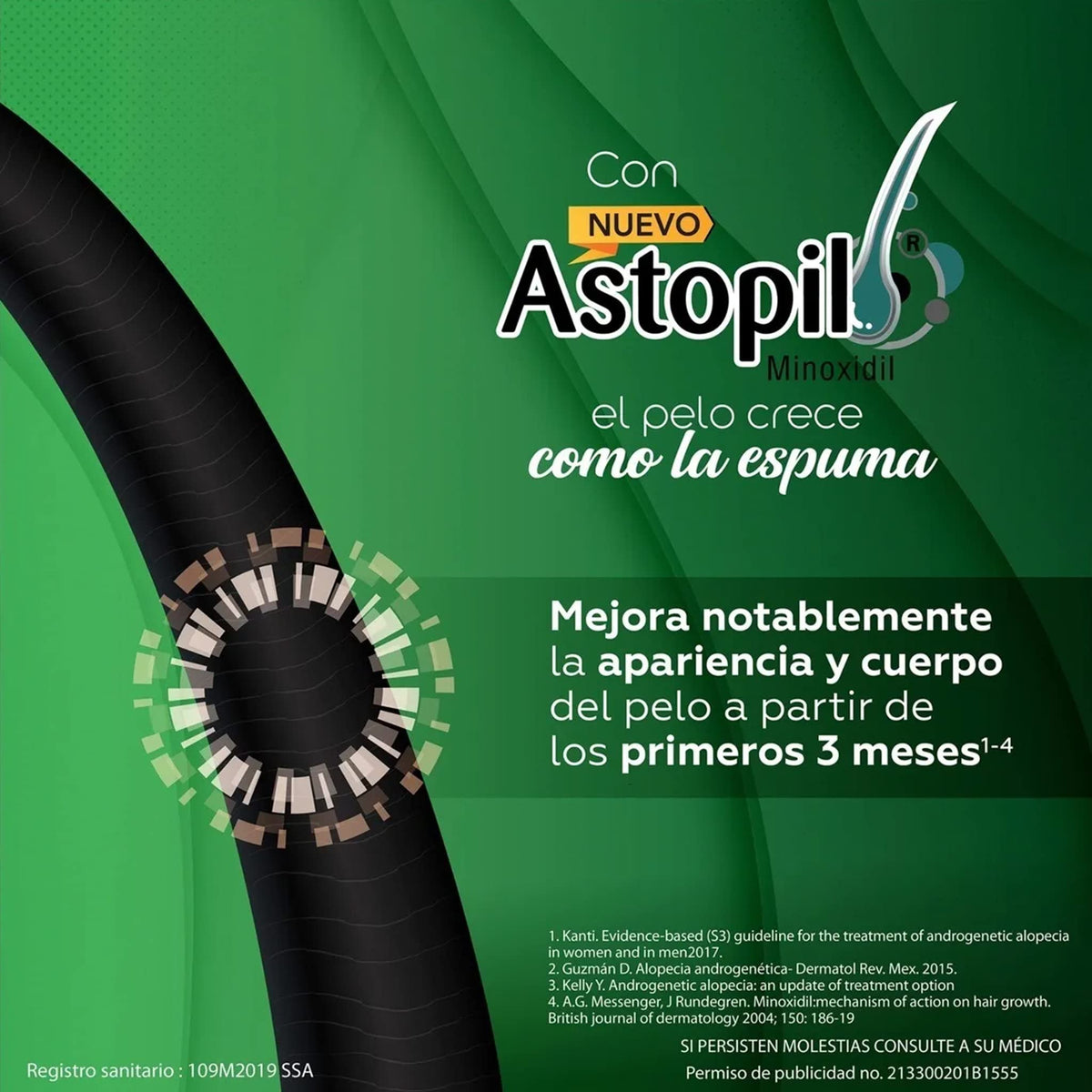 Espuma Blanca Advaita Astopil Minoxidil 5% sin Aroma para el Tratamiento de la Alopecia Androgénetica