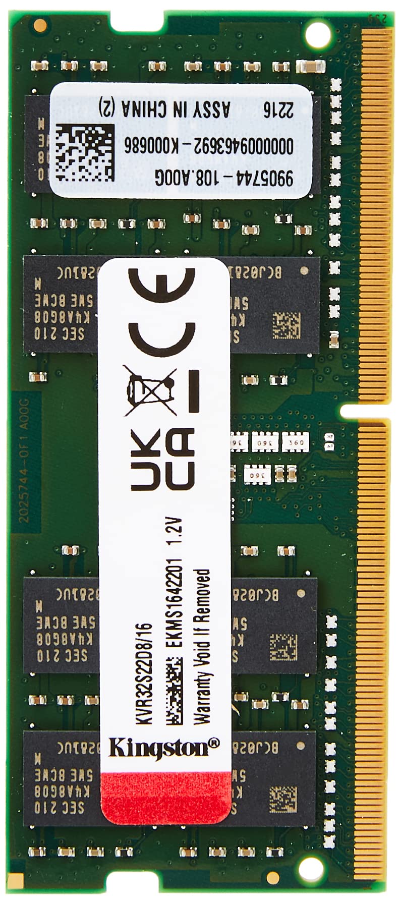 Kingston KVR32S22D8/16 - Memoria DDR4 (16 GB, 3200 MHz, CL22, SODIMM)