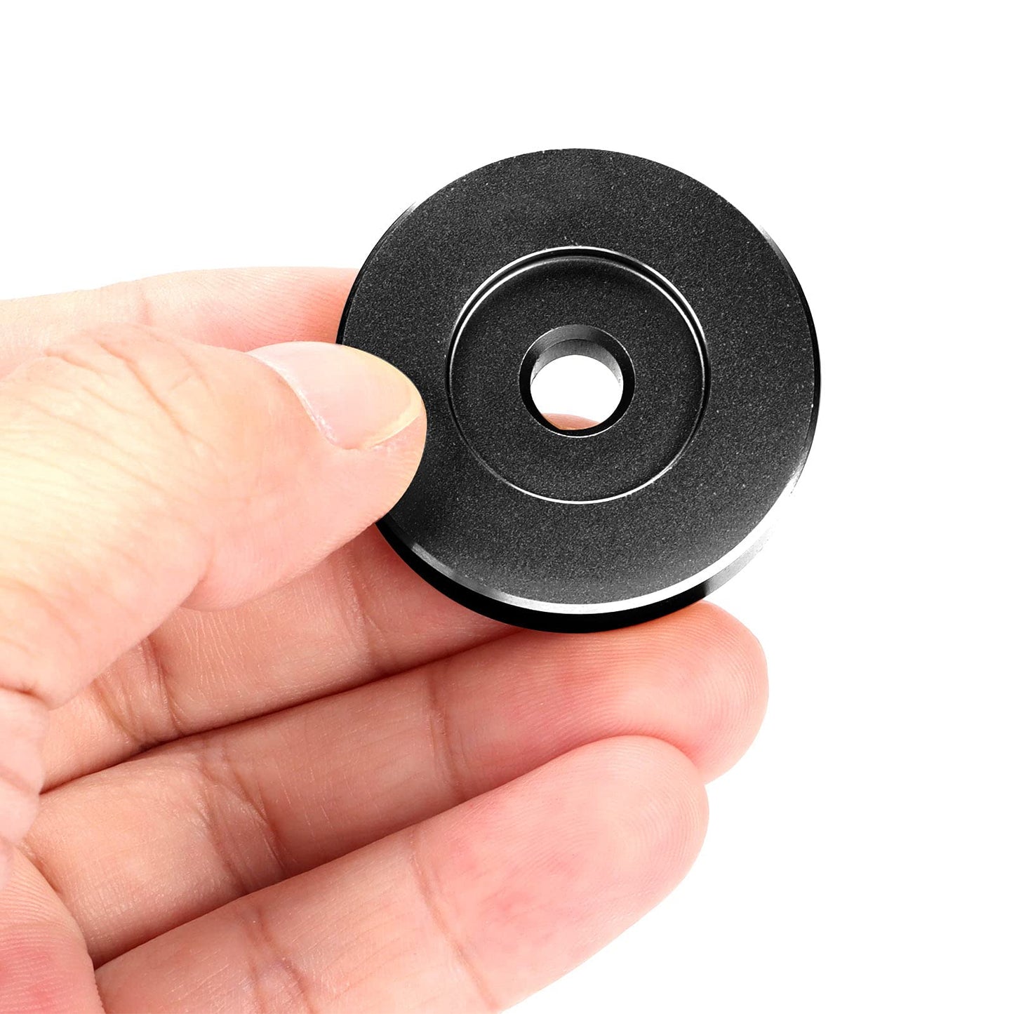 ciciglow Adaptador para Tocadiscos, 45 RPM,Hoja de Conversión de Orificios Grandes, Adaptador de Clip de Vinilo Negro, Adecuado para la Mayoría de los Discos de Orificios(Negro)