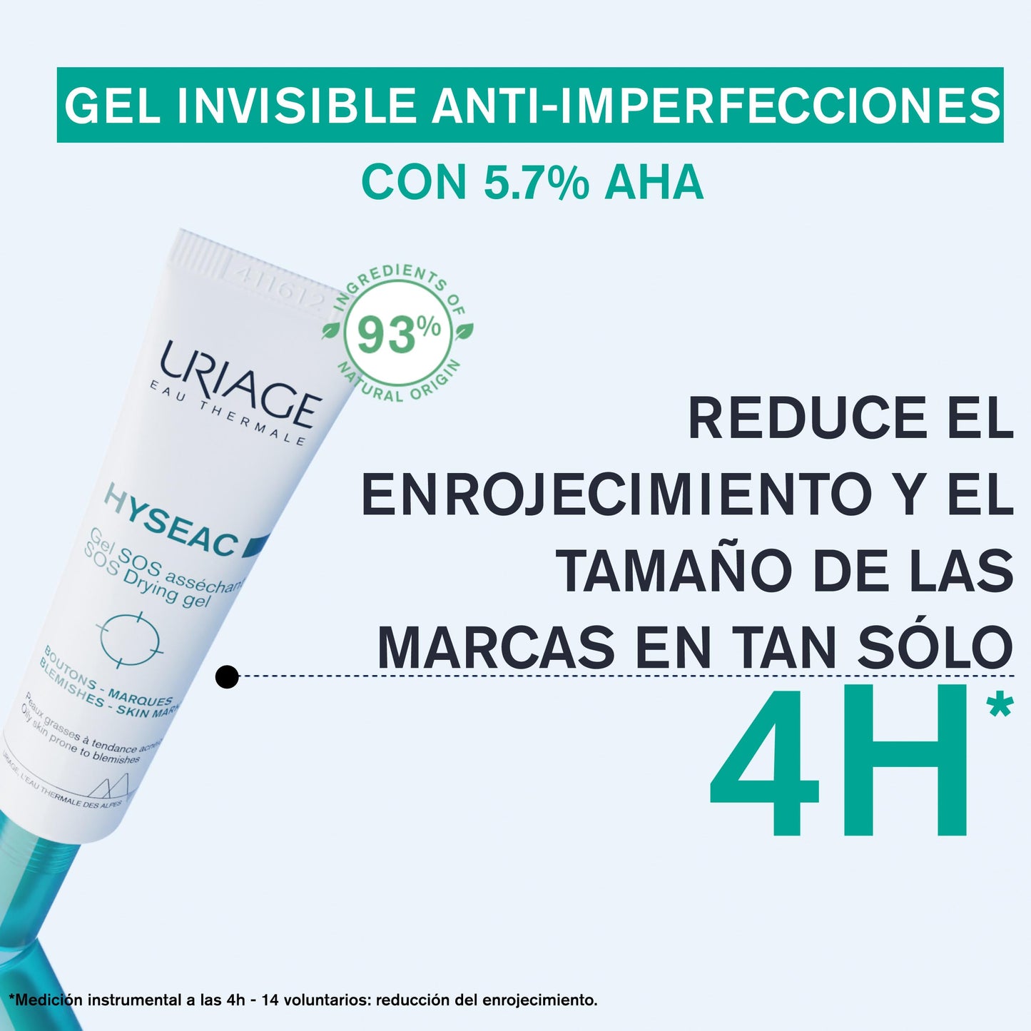 Uriage Hyseac SOS gel secante 15 ml – tratamiento localizado antiimperfecciones con AHA y ácido salicílico natural – seca, purifica y atenúa marcas con efecto parche invisible