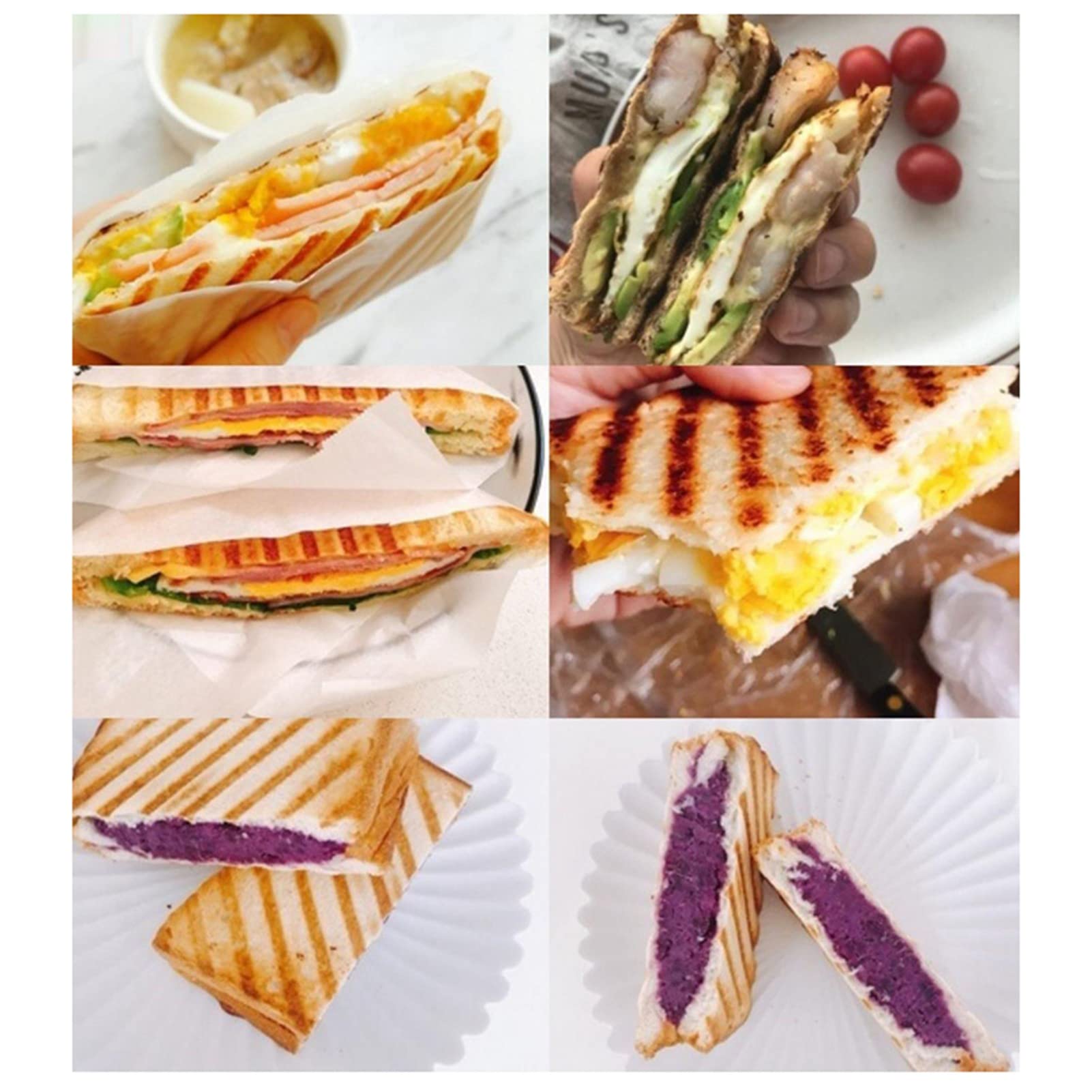 CHICIRIS Sandwichera Estufa, 2 Compartimentos Sanwichera con Mango Desmontable, Antiadherente Parrilla Sandwicherao para Tostada, Pan, Tortilla
