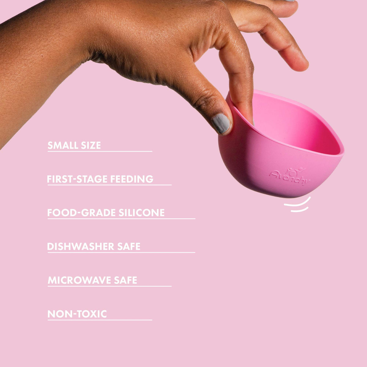 Avanchy - Juego de cuencos de silicona para bebés y niños pequeños para alimentar alimentos, 4 onzas, color naranja
