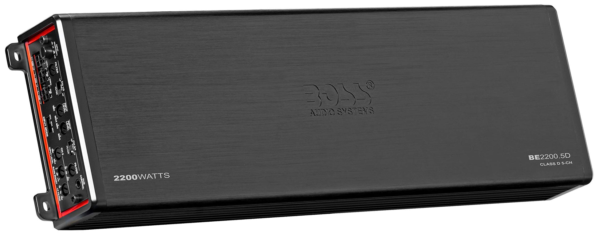 BOSS Audio Systems Elite BE2200.5D Amplificador de Coche de 5 Canales Clase D 2200 W, 2 Ohm Estable, Digital, Rango Completo, Fuente de alimentación Mosfet, Ideal para Altavoces y subwoofers