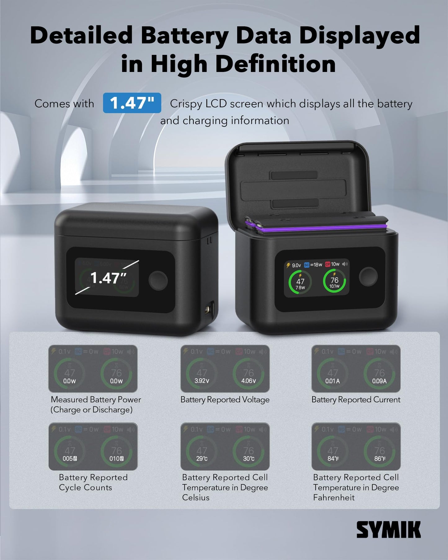 Insta - Baterías de 360 x 5 (2 paquetes) con concentrador de carga rápida de 27 W, doble funda de carga rápida con visualización LCD, hub inteligente de cargador bidireccional para Insta360 X5