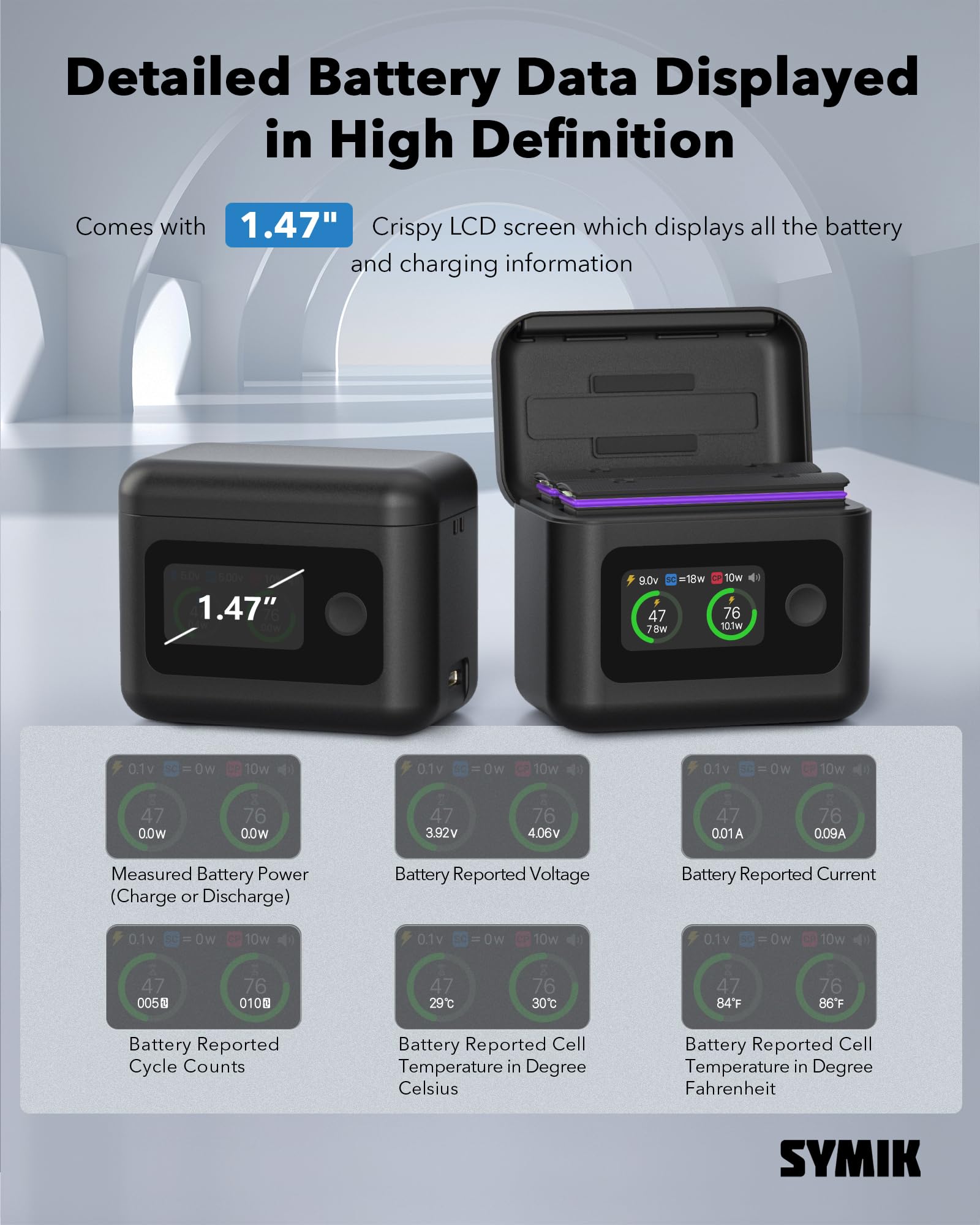 Insta - Baterías de 360 x 5 (2 paquetes) con concentrador de carga rápida de 27 W, doble funda de carga rápida con visualización LCD, hub inteligente de cargador bidireccional para Insta360 X5