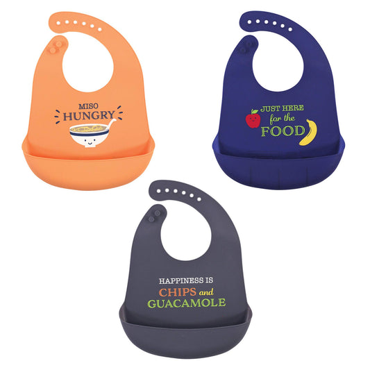 Hudson Baby - Baberos unisex de silicona para bebé, hambre de miso, talla única