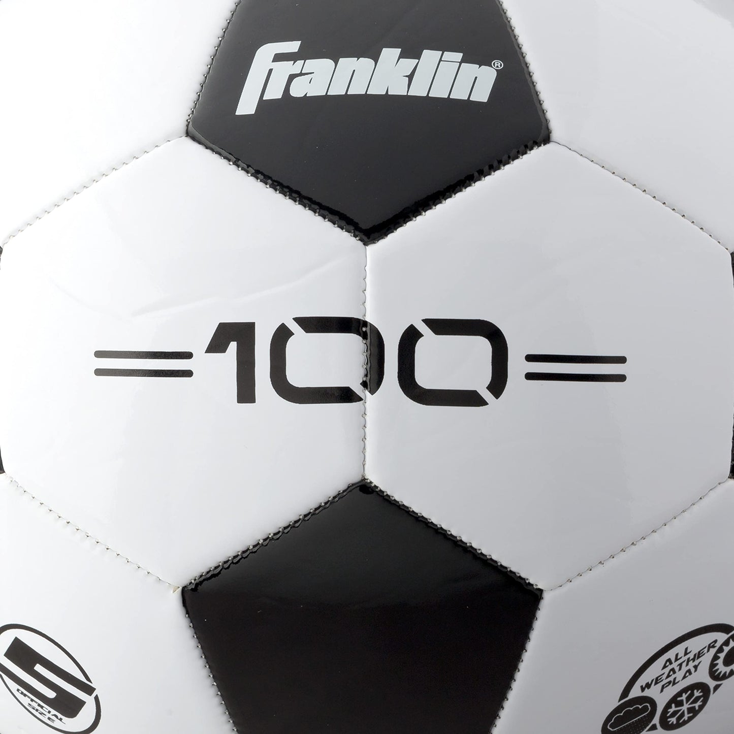 Franklin Sports Competition F-100 Balón de fútbol, Blanco/Negro, 5