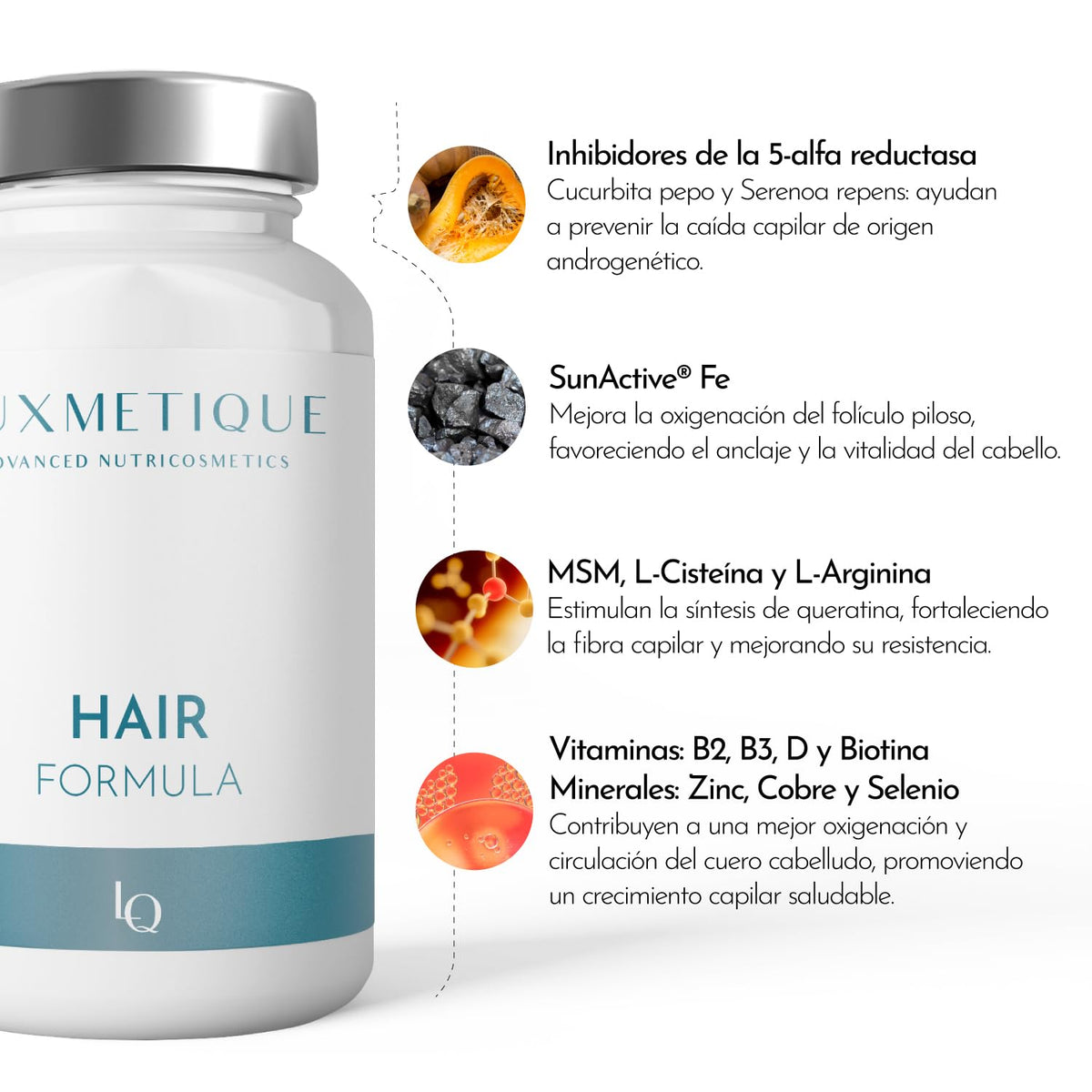 Cápsulas Luxmetique Hair Formula 60 Cápsulas