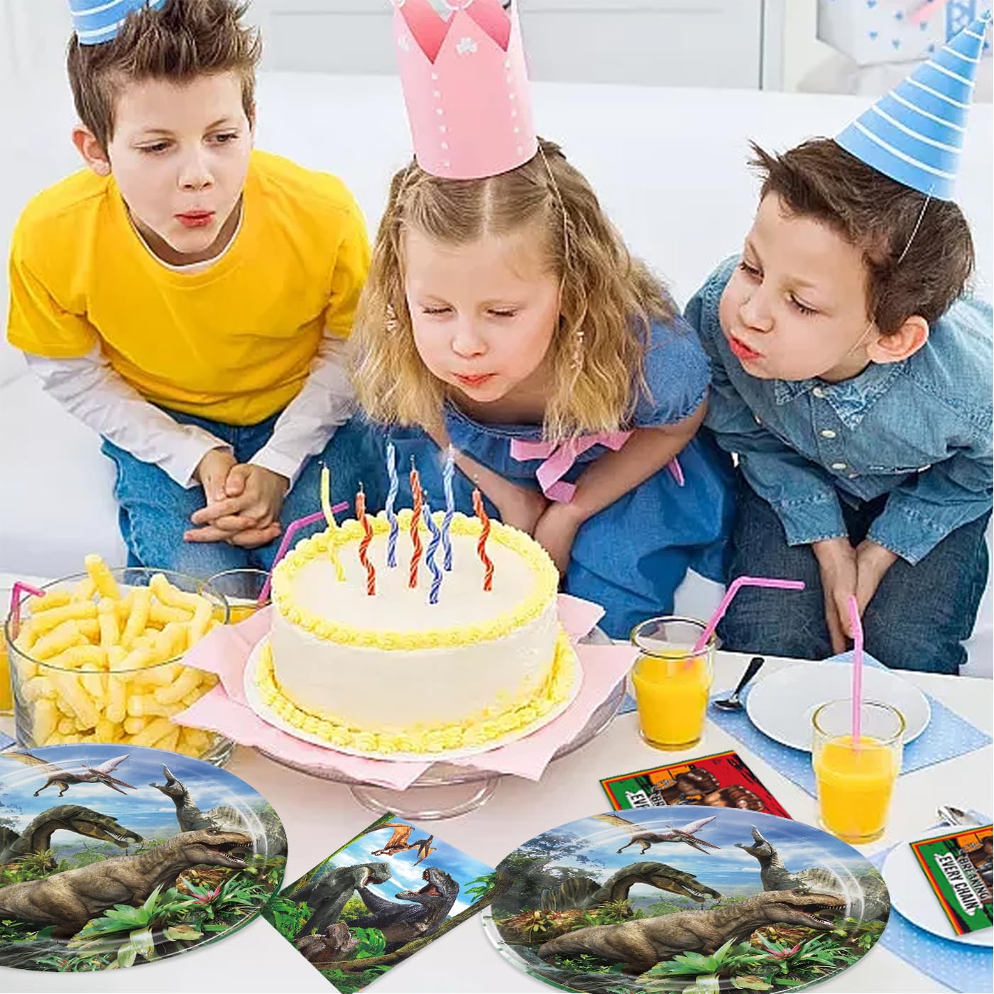 Suministros de Fiesta WETIM Jurassic Park Verde Paquete de 40 Piezas
