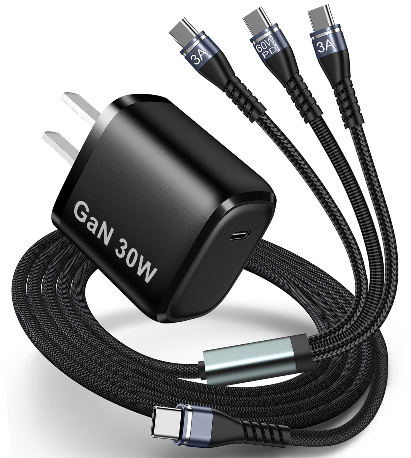 Cargador Rápido PD 3 en 1 USB-C de 30 W para DJI Neo, Mini 4 Pro, 4K, 3 Pro/3, 2 SE, Avata, Avata 2, Air 3, Air 2S Drones - Cargador de Pared Tipo C para Accesorios de Drones