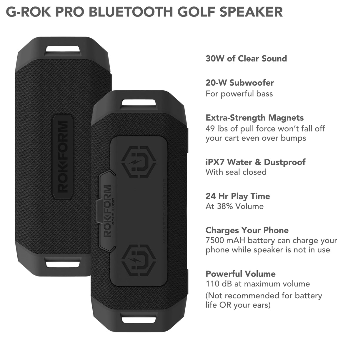 Altavoz Portátil ROKFORM G-ROK Azul Sonido Premium Resistente al Agua para Golf