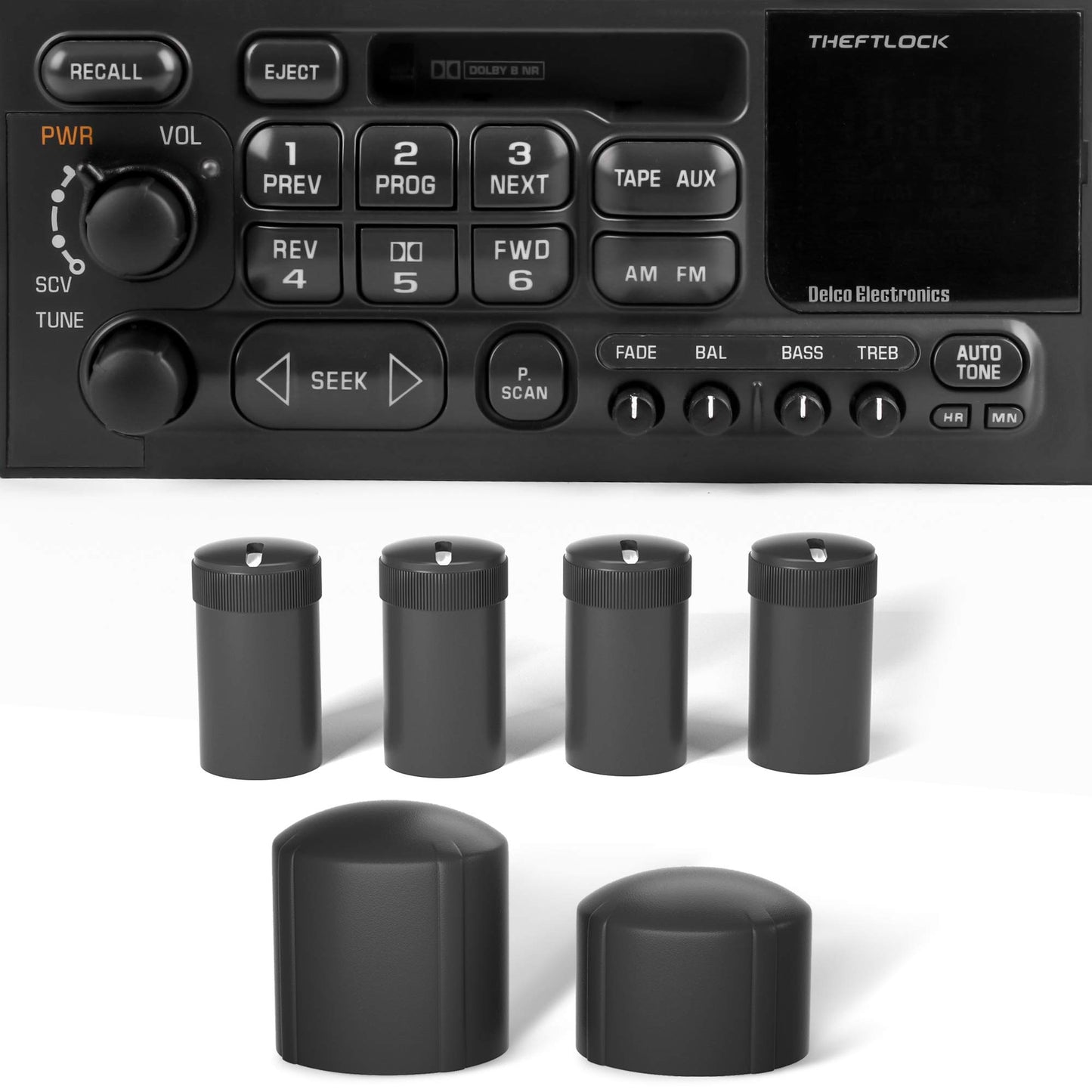 RDBS - Juego de 6 pomos de Control de Volumen de Radio estéreo de Repuesto para GMC Chevrolet