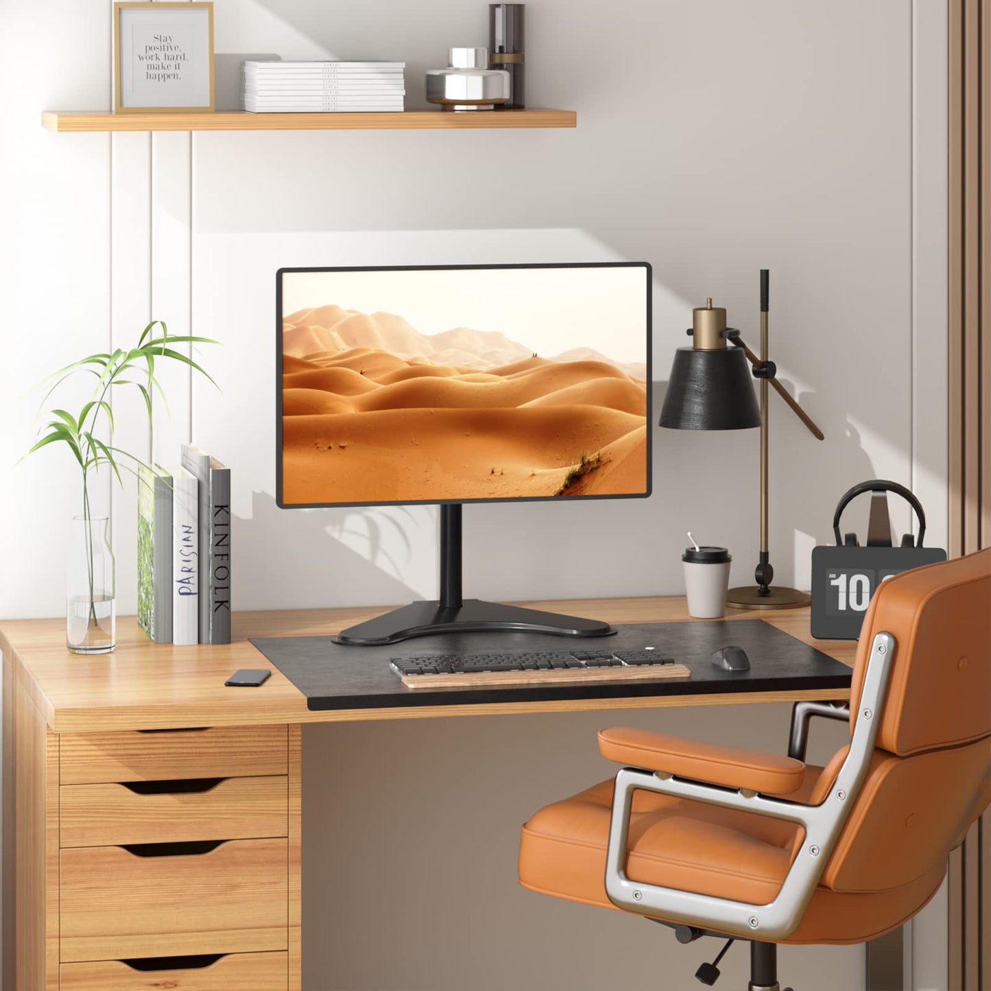 Soporte para Monitor Individual WALI Negro con Base Ajustable de 13 a 32 Pulgadas para Escritorio