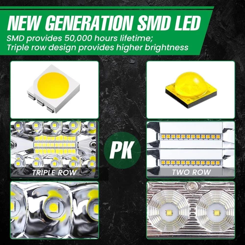 Barra de luz LED de 7IN,120W 24000lm,todoterreno luces de conducción,cápsulas LED con haz combinado de inundación puntual,luces de trabajo LED impermeables para UTV ATV Jeep camión barco, 2PCS