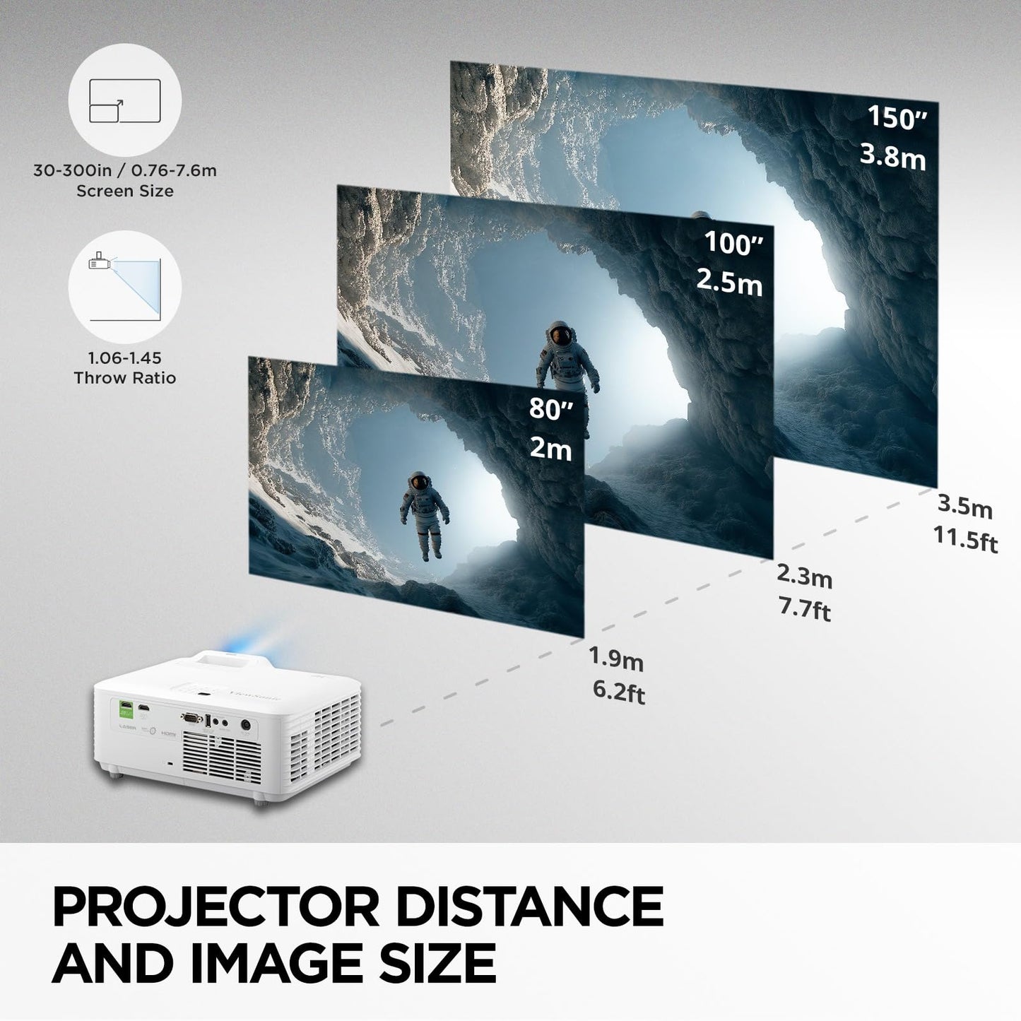 ViewSonic LX700-4K UHD 3500 lúmenes Proyector láser diseñado para Xbox con Tiempo de Respuesta de 4.2 ms, frecuencia de actualización de 240 Hz, Zoom óptico de 1.36x, HDMI Dual y Soporte HDR/HLD