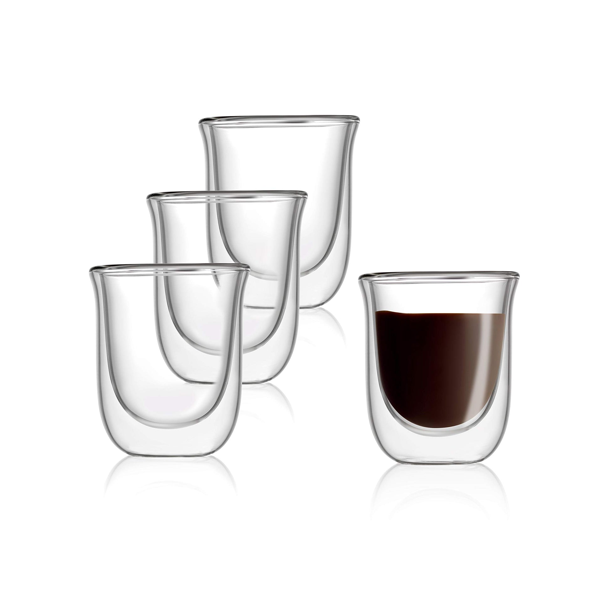 Vasos de Café Expreso JoyJolt Doble Pared 2 Onzas Juego de 4