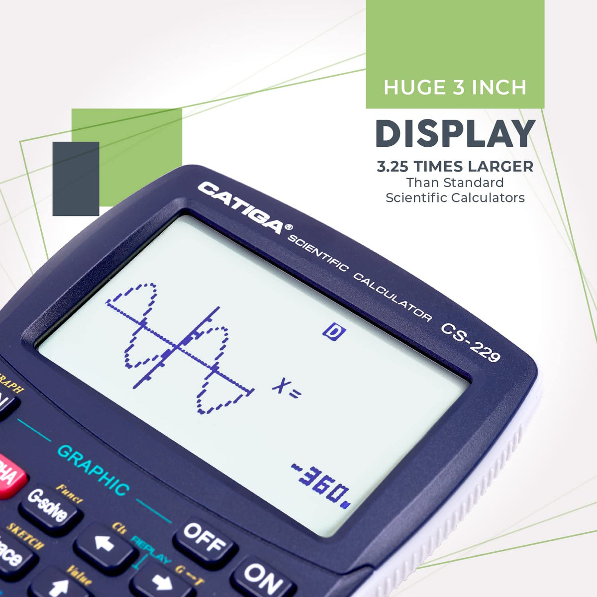 Calculadora Científica CATIGA CS229 Múltiples Modos Funciones Gráficas Interfaz Intuitiva