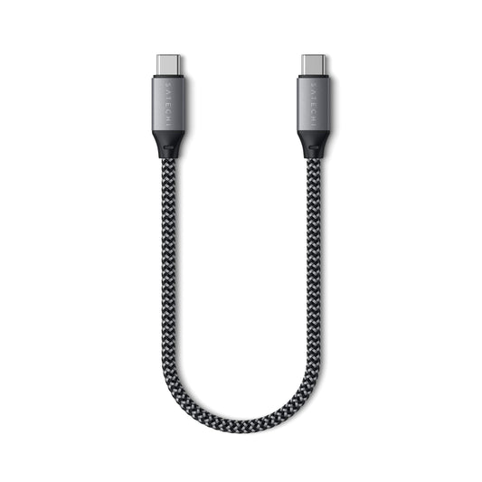 Cable de Carga USB-C Satechi Plata de 25 cm para MacBook Pro/Air M2 M1 iPad Pro/Air M2 Mac Mini iMac M1