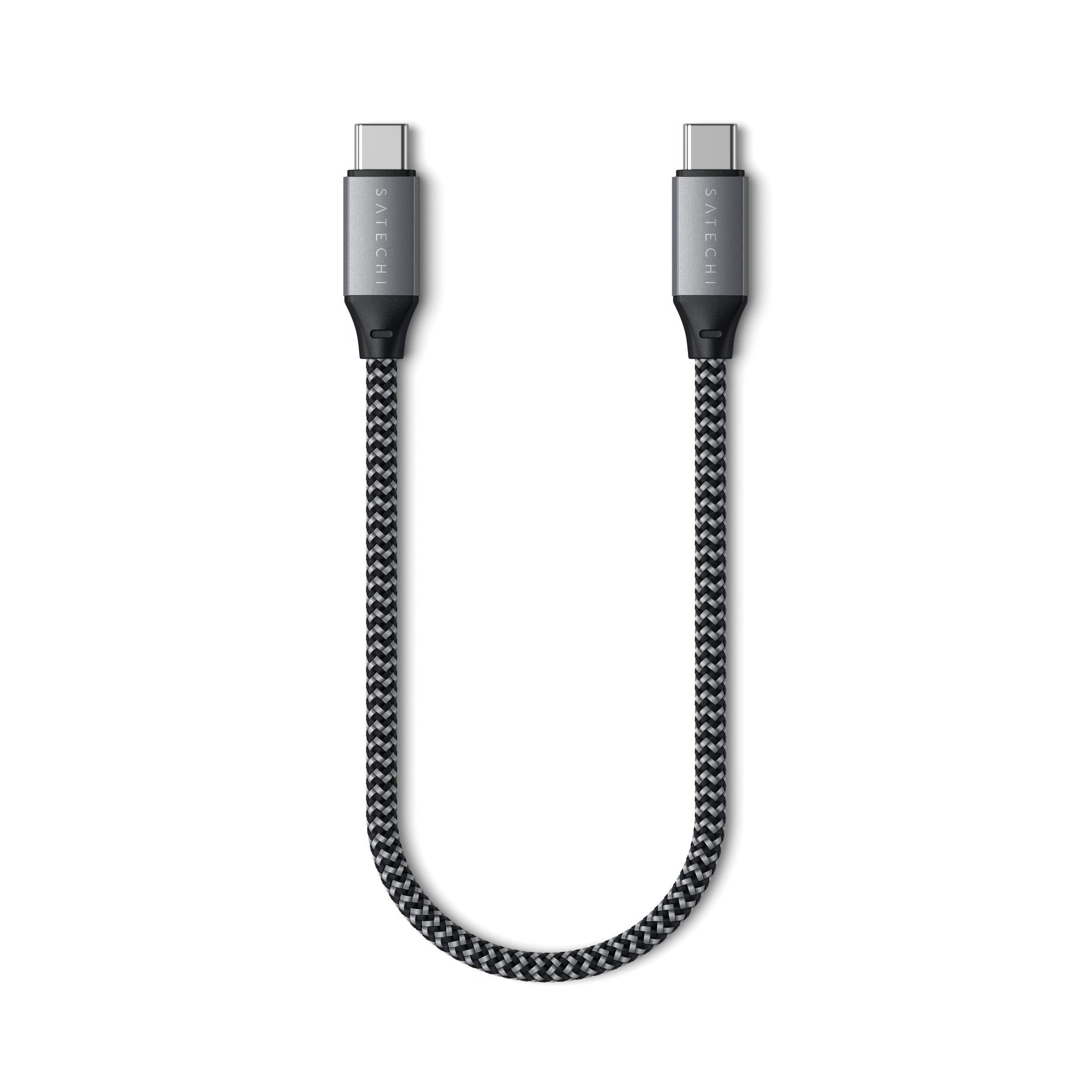 Cable de Carga USB-C Satechi Plata de 25 cm para MacBook Pro/Air M2 M1 iPad Pro/Air M2 Mac Mini iMac M1