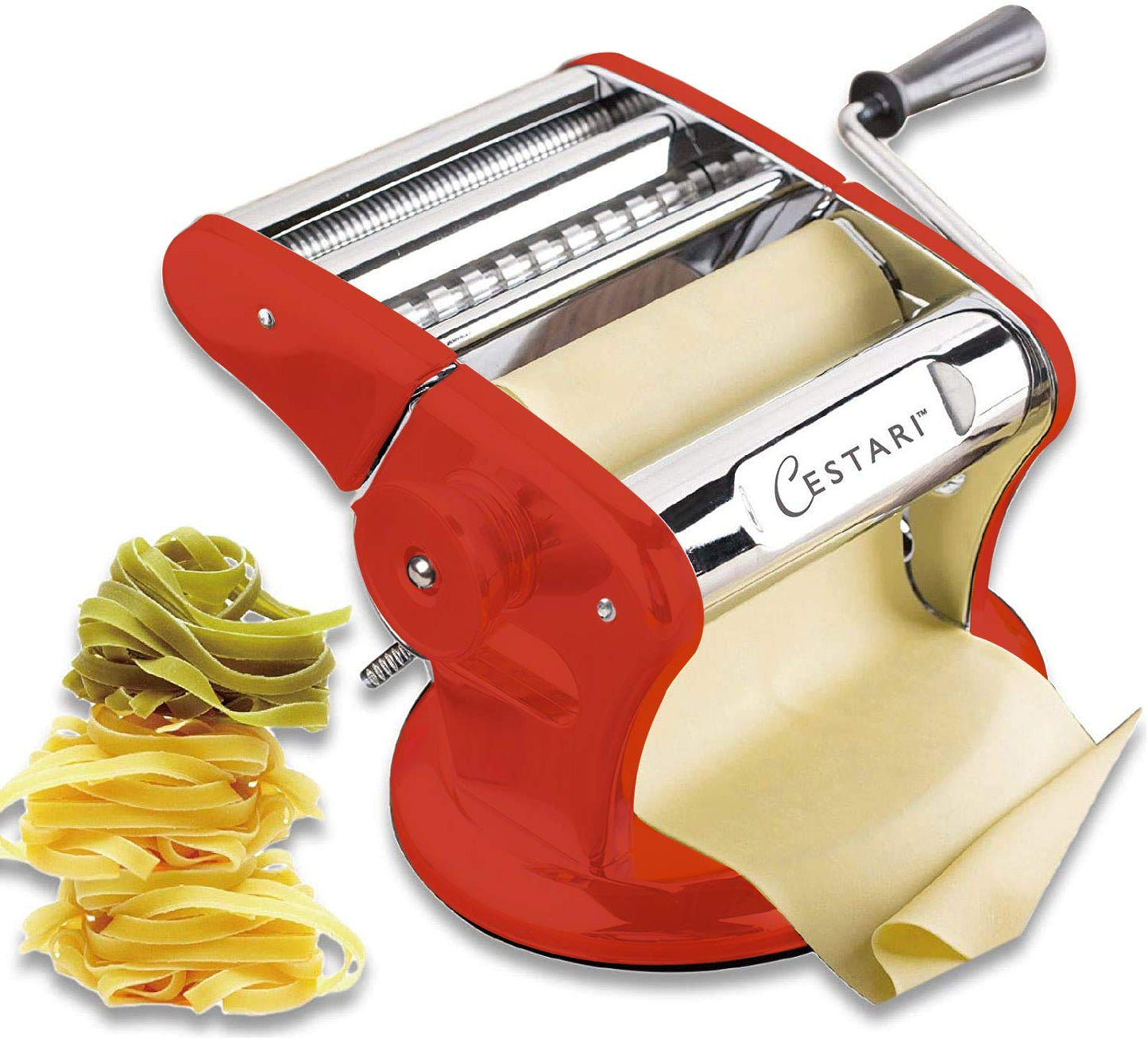 Máquina de pasta profesional para hacer pasta – Base de succión patentada única para uso antideslizante de máquina de rodillo de pasta de acero inoxidable – 150 mm – Fabricador de fideos y rodillo de masa por Cestari