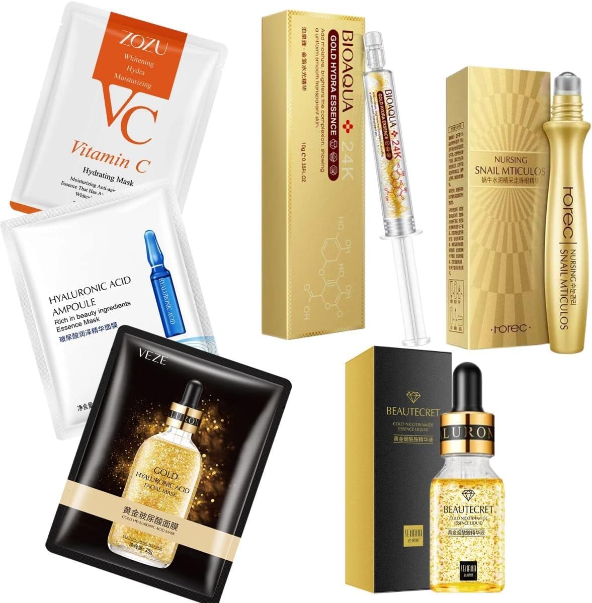 varias Kit de cuidado facial con cosmetiquera de viaje, contiene 25 piezas