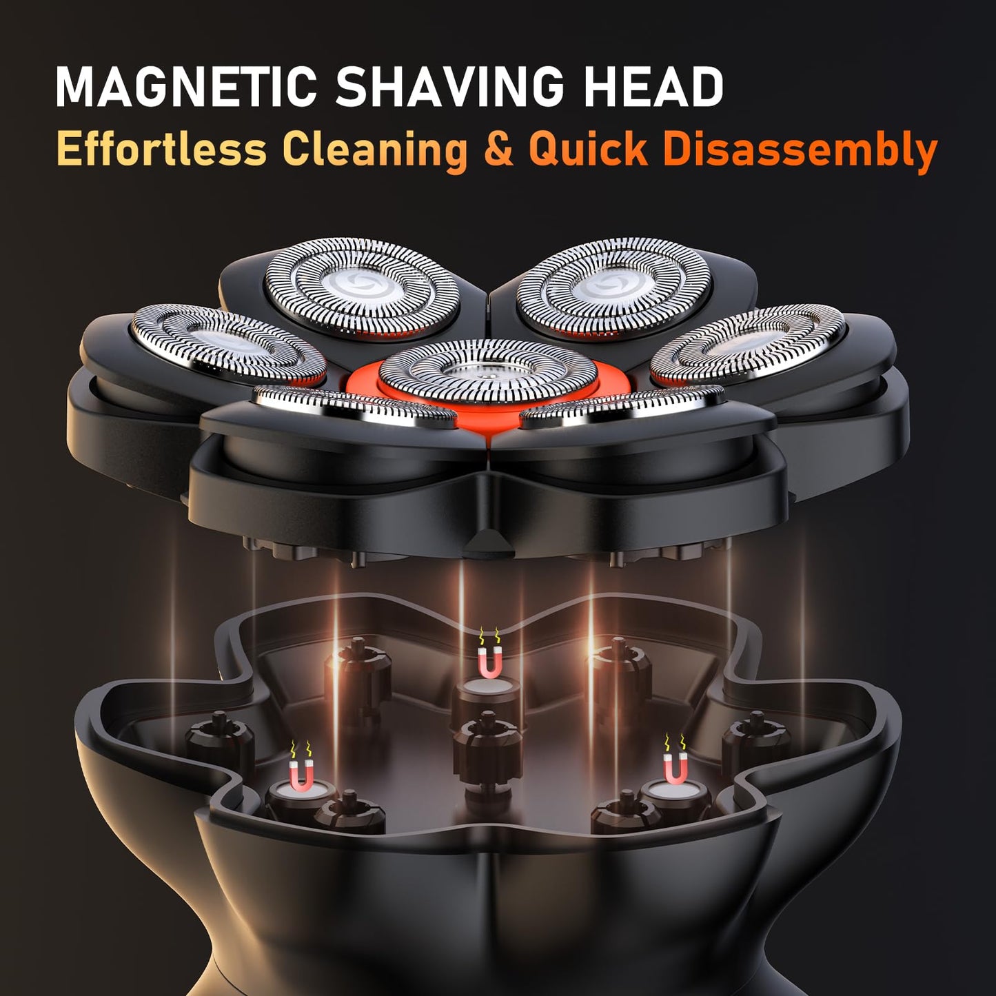 Afeitadora Eléctrica MAXGROOM JK-1688 Negro con Cuchillas Flexibles Mejoradas e IPX6 Impermeable para Hombre