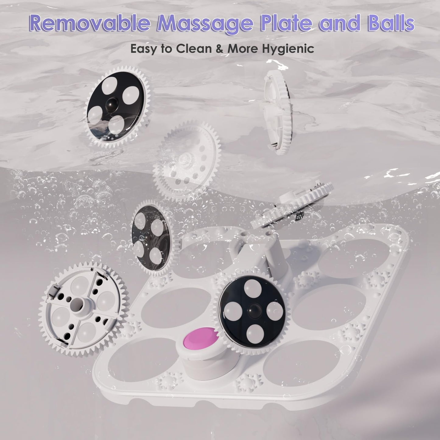 Baño de Pies Ranjova Eléctrico con Masaje Giratorio y Burbujas, Plegable con Calor y 24 Bolas de Shiatsu Motorizadas