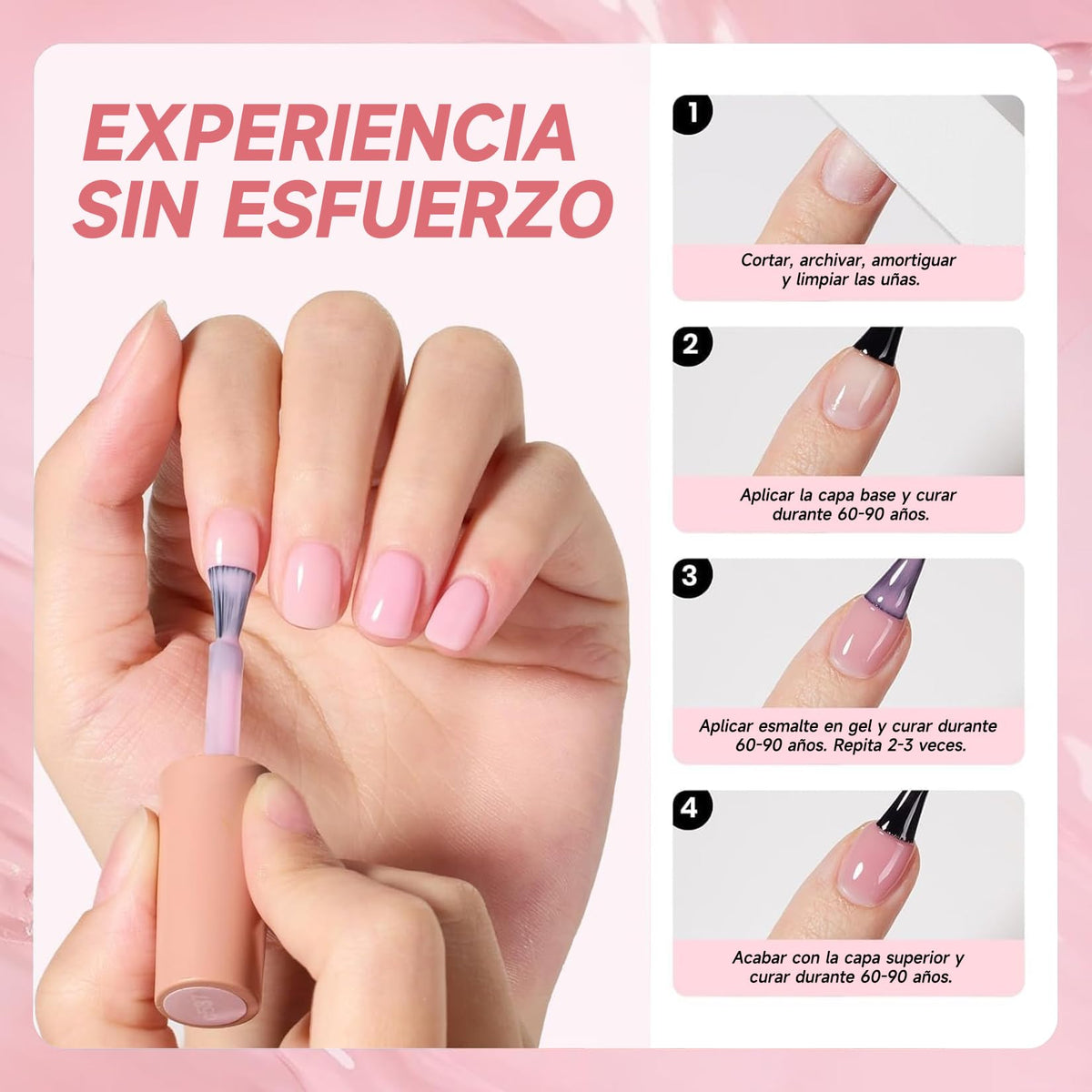SADOWAY Esmalte en Gel Kit: 6 Colores Set de Esmalte de Gel NudeTonos Piel para un Acabado Natural Fórmula Segura sin Tóxicos Regalo para Mujer