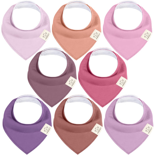 Baberos Triangulares Orgánicos Lila Súper Absorbentes para Niñas