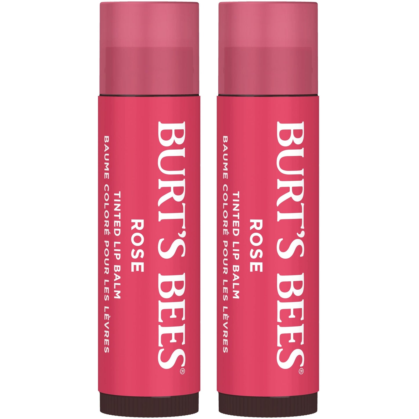 Bálsamo labial tintado natural Burt's Bees, Rosa, 2 unidades
