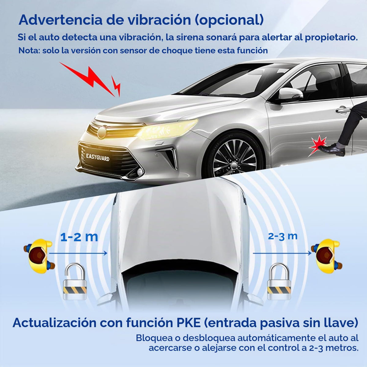 Sistema de Alarma para Automóvil EASYGUARD Smart Entry PKE Start Starter con Sensor de Impacto