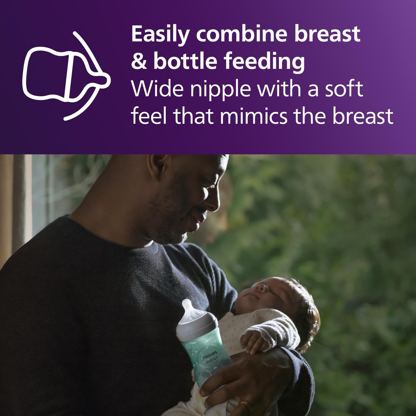 Biberón Natural Philips Avent Teal con Tetina de Respuesta Natural 9oz 4pk