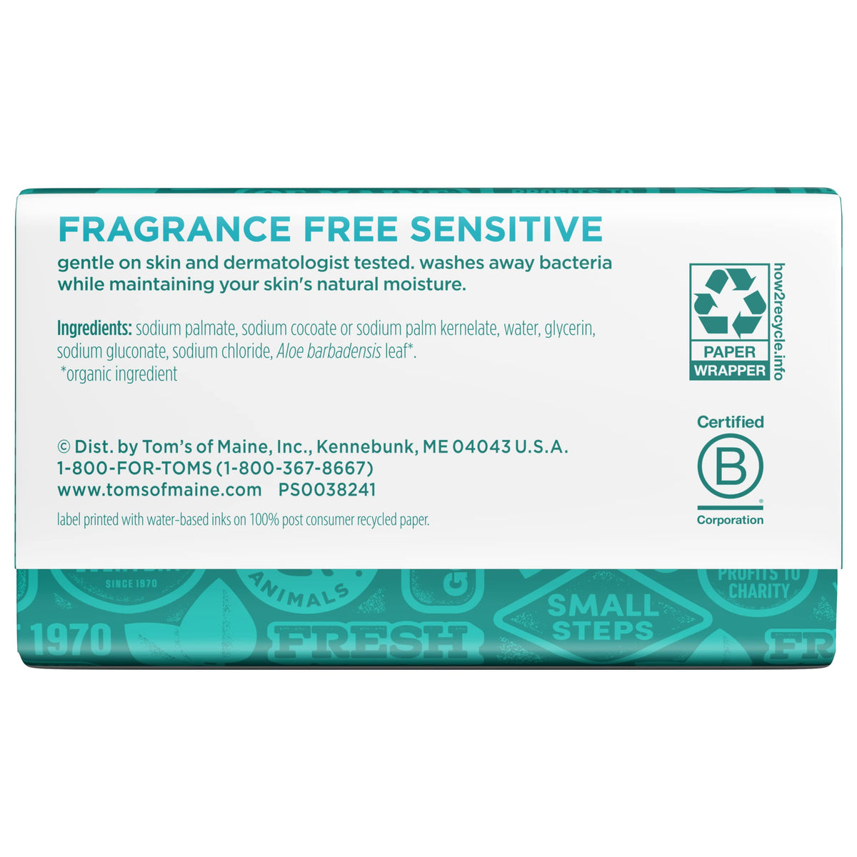 Tom's of Maine Natural Beauty Bar Soap with Aloe Vera, Fragrance Free, 5 oz