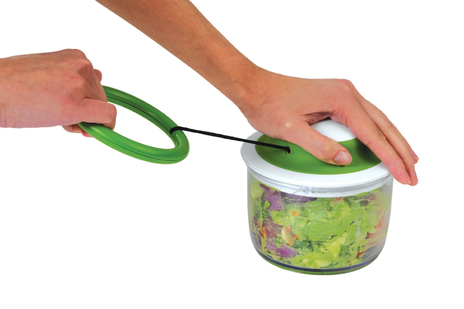 Chef'n VeggiChop - Picadora Manual de Alimentos, Cereza, 1
