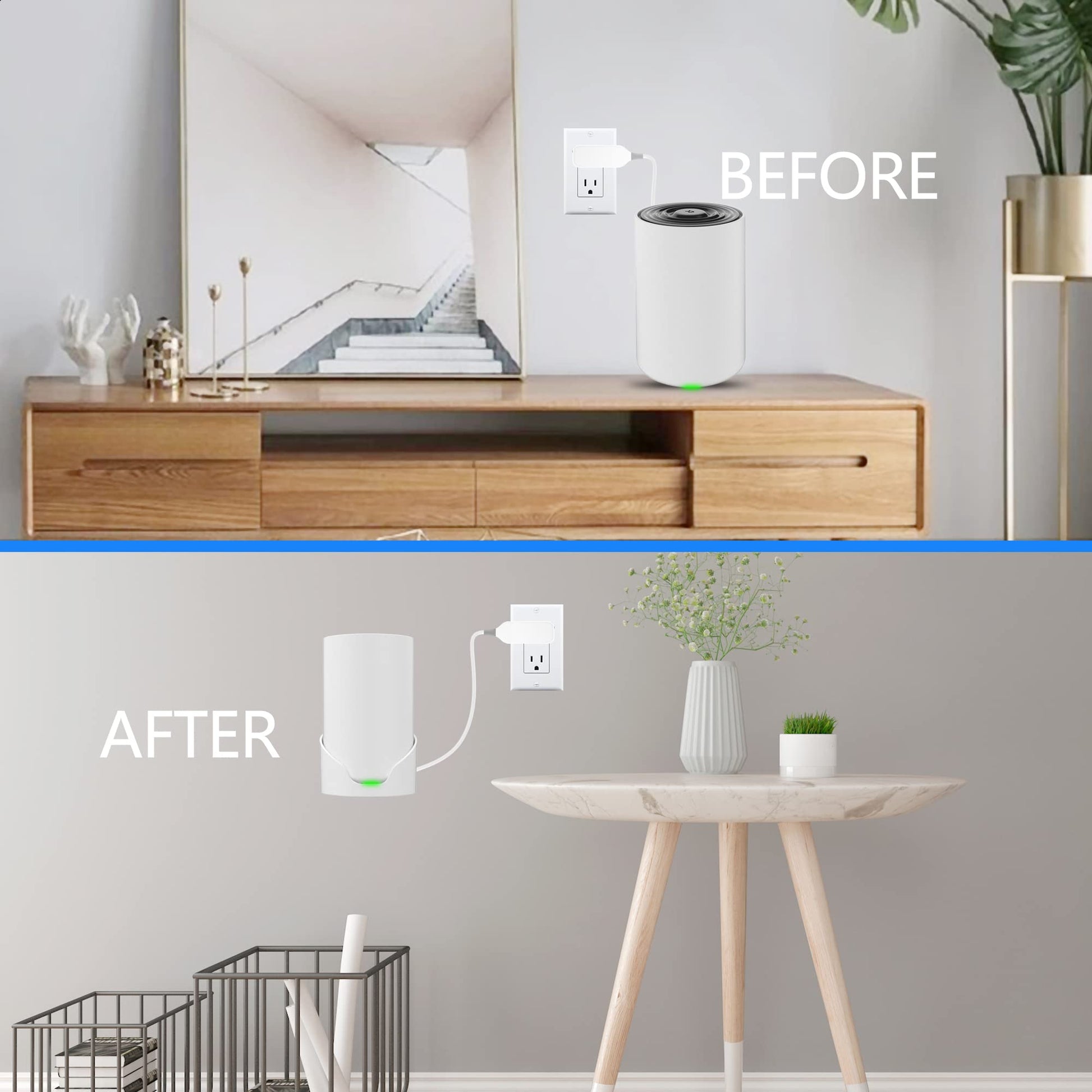 Estante de Pared SONGCHEER Blanco para Tp Link Deco X68 XE75 XE75 Pro AXE5400 Deco Mesh WiFi 6E con Organizador de Cables y Kit de Montaje