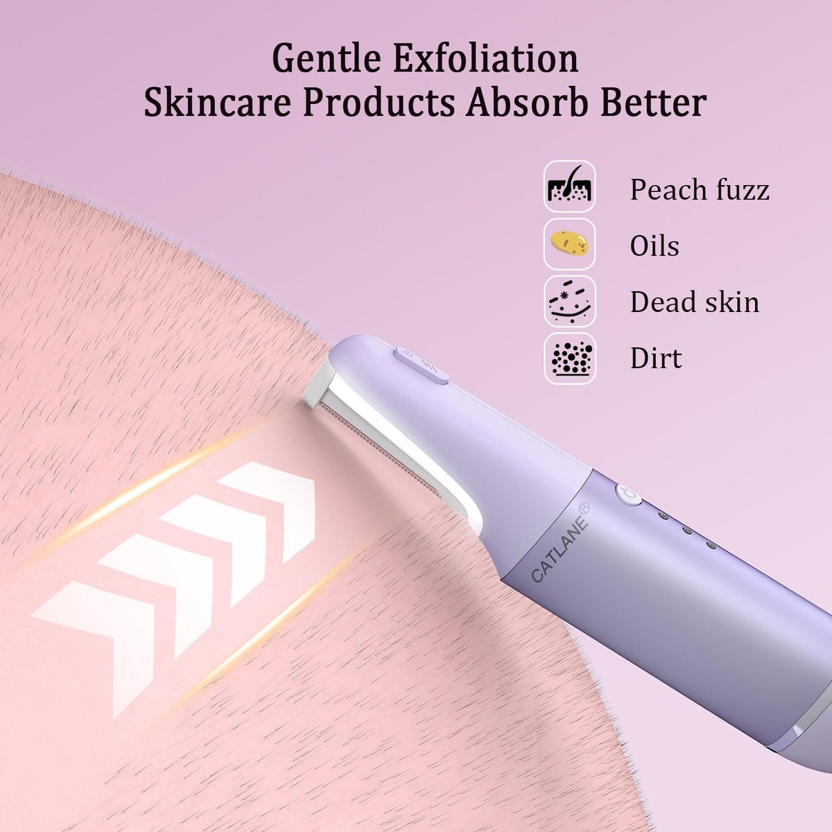 Dermaplane - Maquinilla de afeitar para cara de mujer, herramienta de dermatiamiento para cara, exfoliación suave y sistema de depilación con pelusa de melocotón con 10 cuchillas de dermaplaning