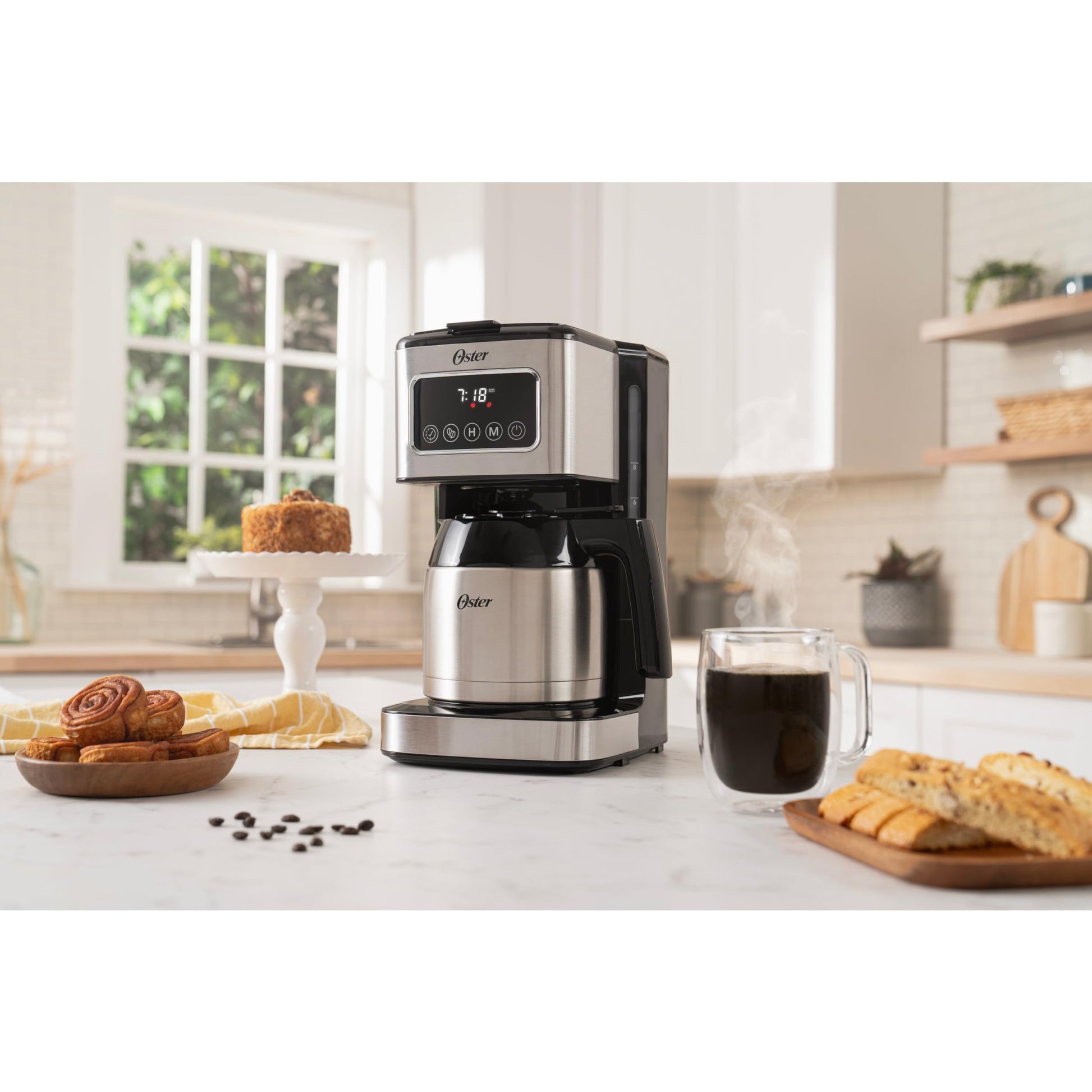 Cafetera de Goteo Oster Negra con Panel Táctil 8 Tazas