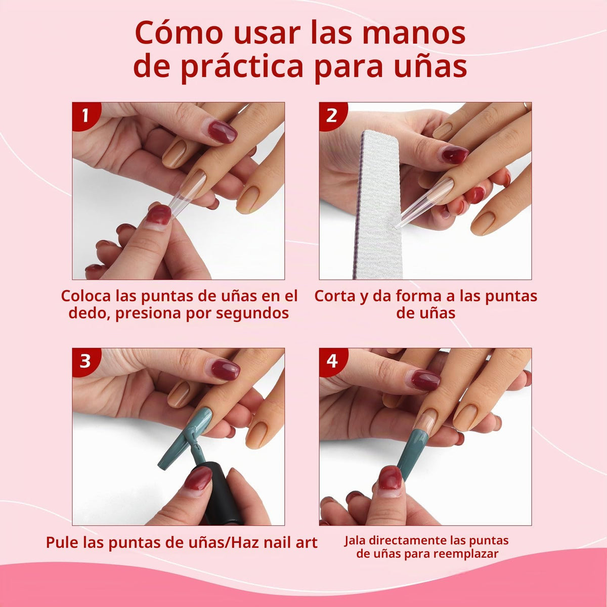 Mano de Práctica para Uñas Silione Flexible