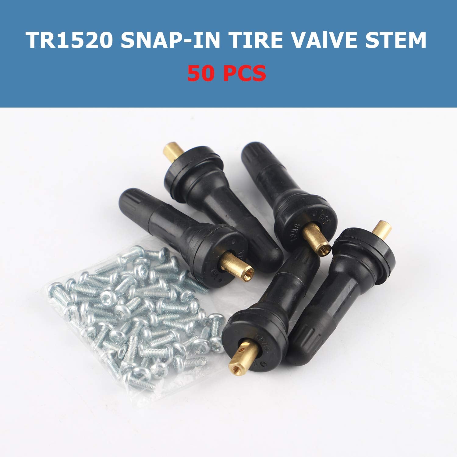 EZISOE 50 piezas TPMS 20008 sistema de monitoreo de presión sensor a prueba de explosiones en vástagos de válvula de neumático