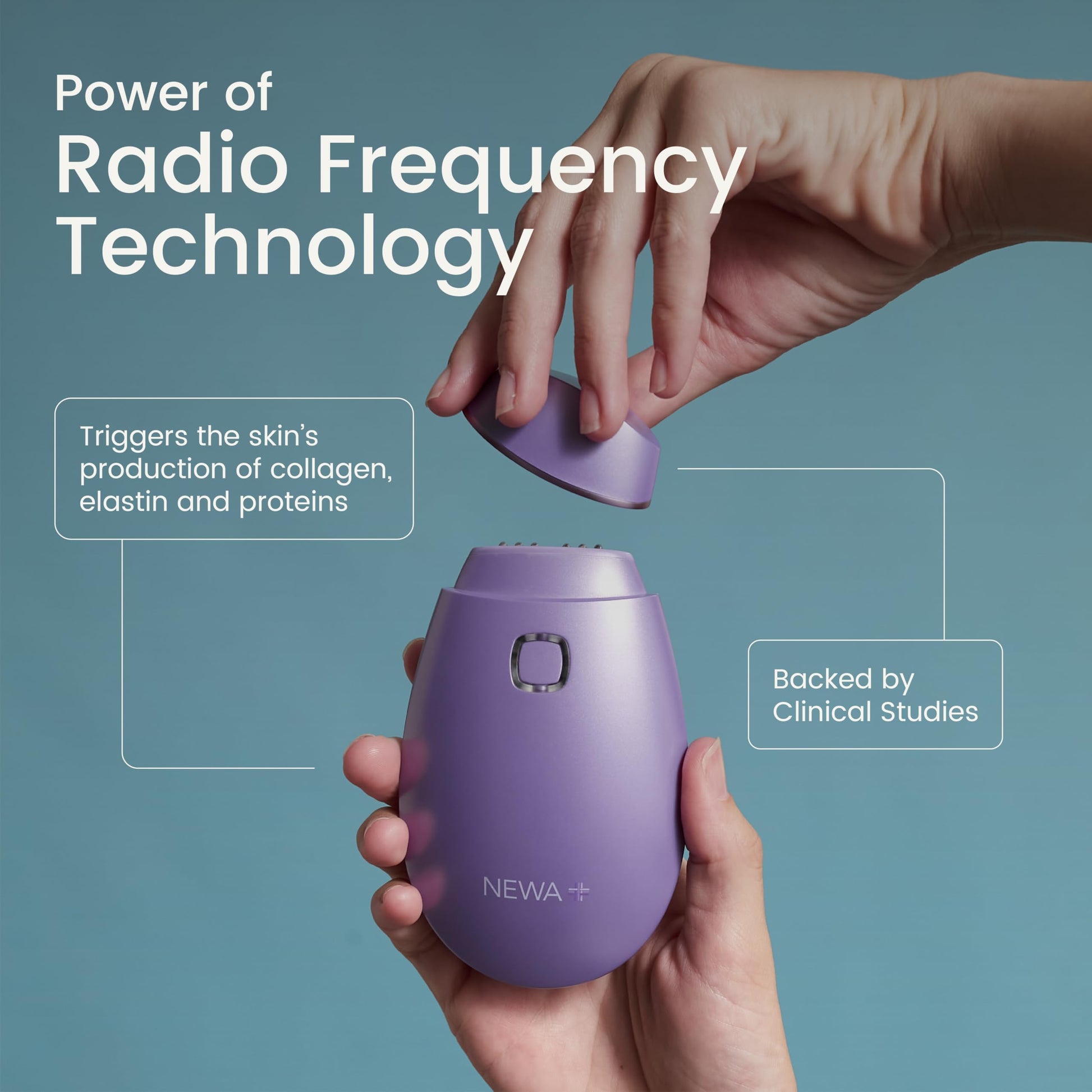 Sistema de cuidado de la piel NEWA, tratamiento facial antienvejecimiento, tecnología de reafirmación de la piel para uso doméstico. El nuevo colágeno que desencadena reduce las arrugas, estira y levanta la piel. FDA despejado, color rosa, Lavanda