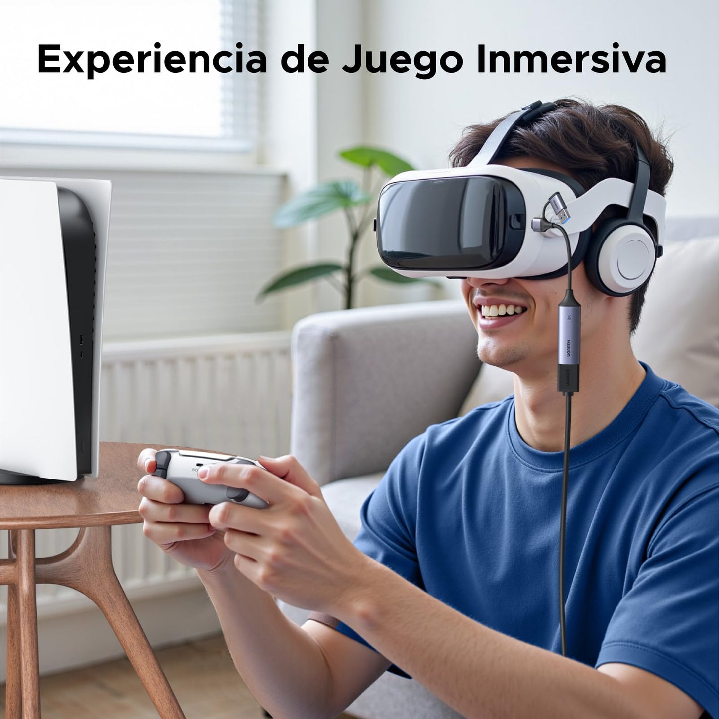 UGREEN 2K@30Hz Capturadora de Video, HDMI a USB 3.0 A y USB C, Entrada 4K@30Hz con Baja Latencia, Tarjeta de Captura de Video para Grabación de Juegos Compatible con Switch 2, PS5, Xbox, PC, Phone